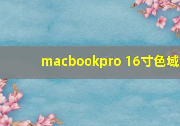 macbookpro 16寸色域